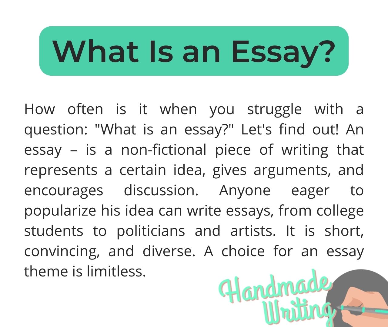 an essay is written in which form